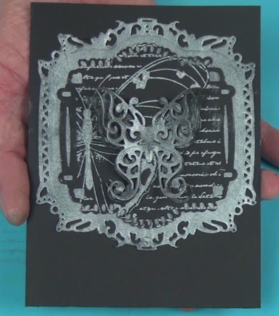 Just one color of metallic ink on black paper can create a striking card